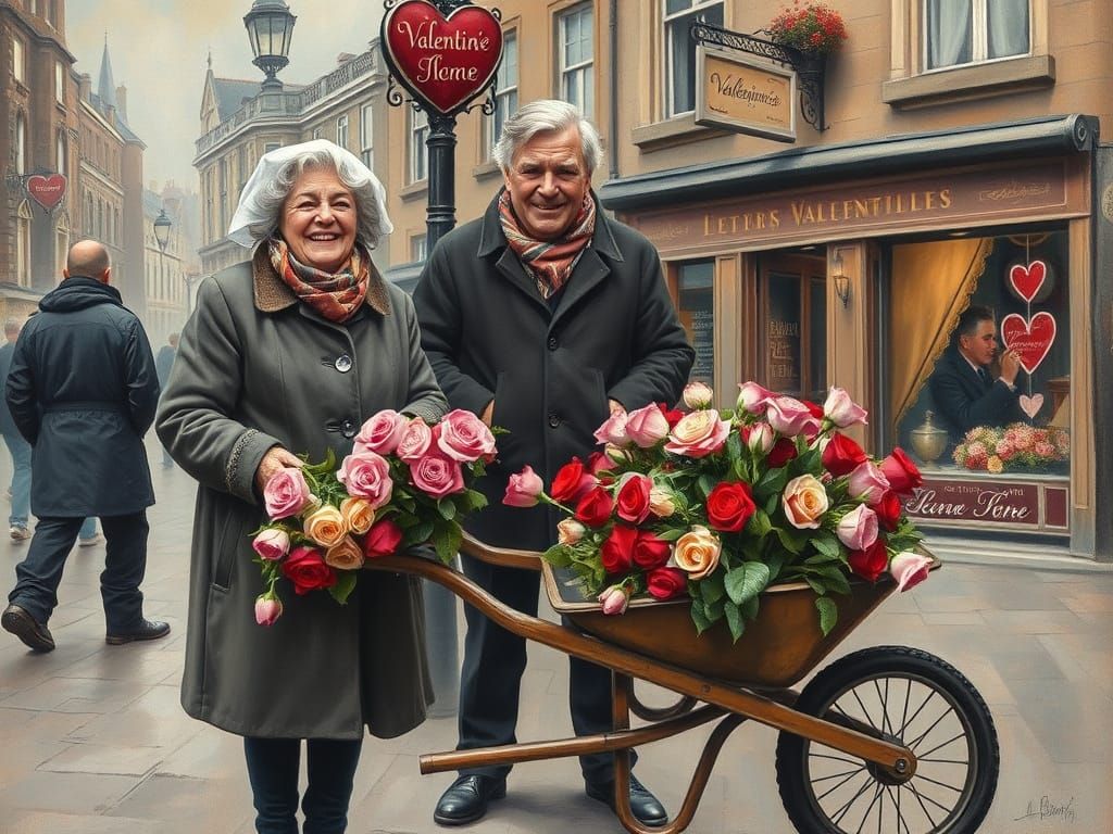 Winter Courbet-Inspired Portrait of a Laughing Valentine Sal...