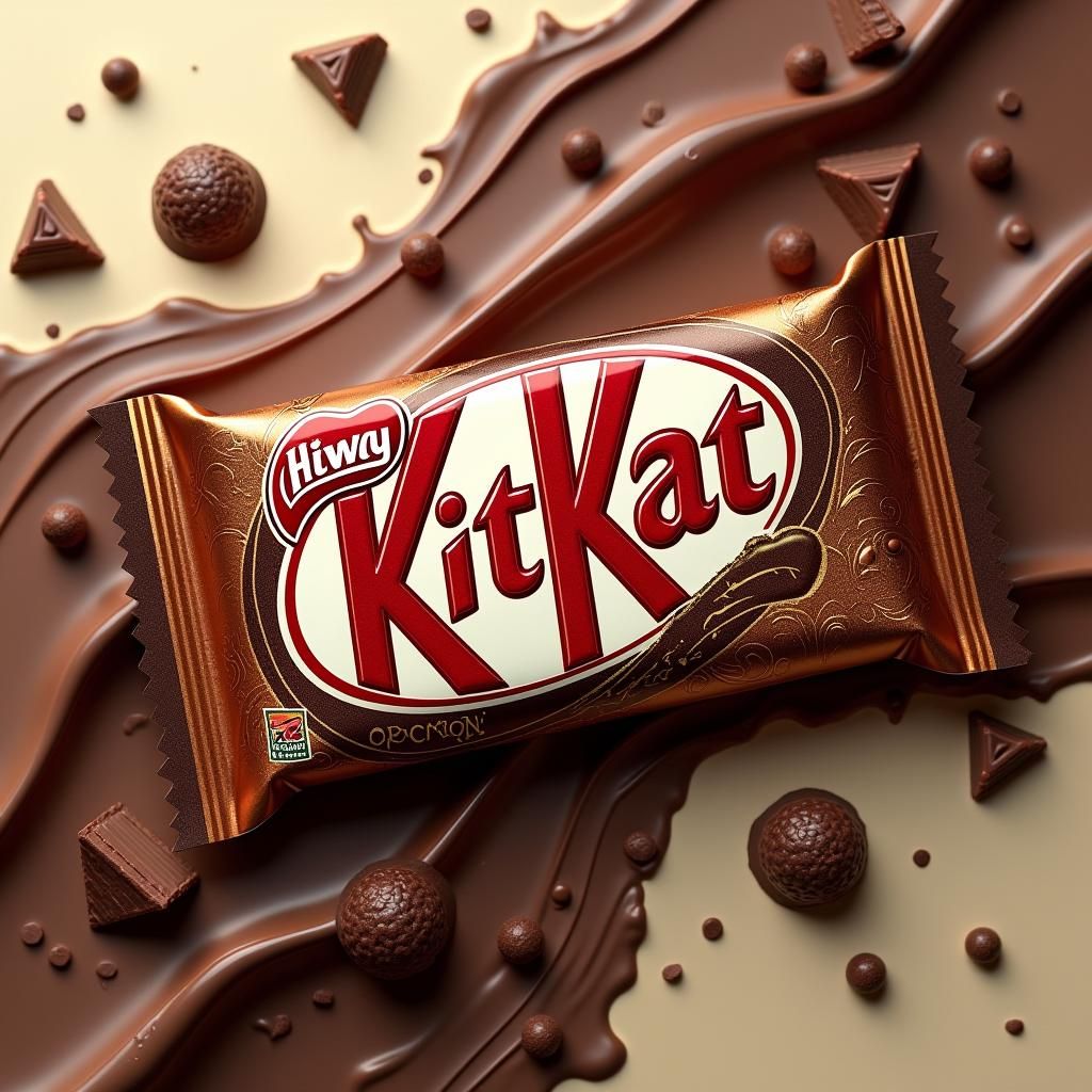 Futuristic KitKat Chocolate Wrap Redesign in Digital Art Sty...