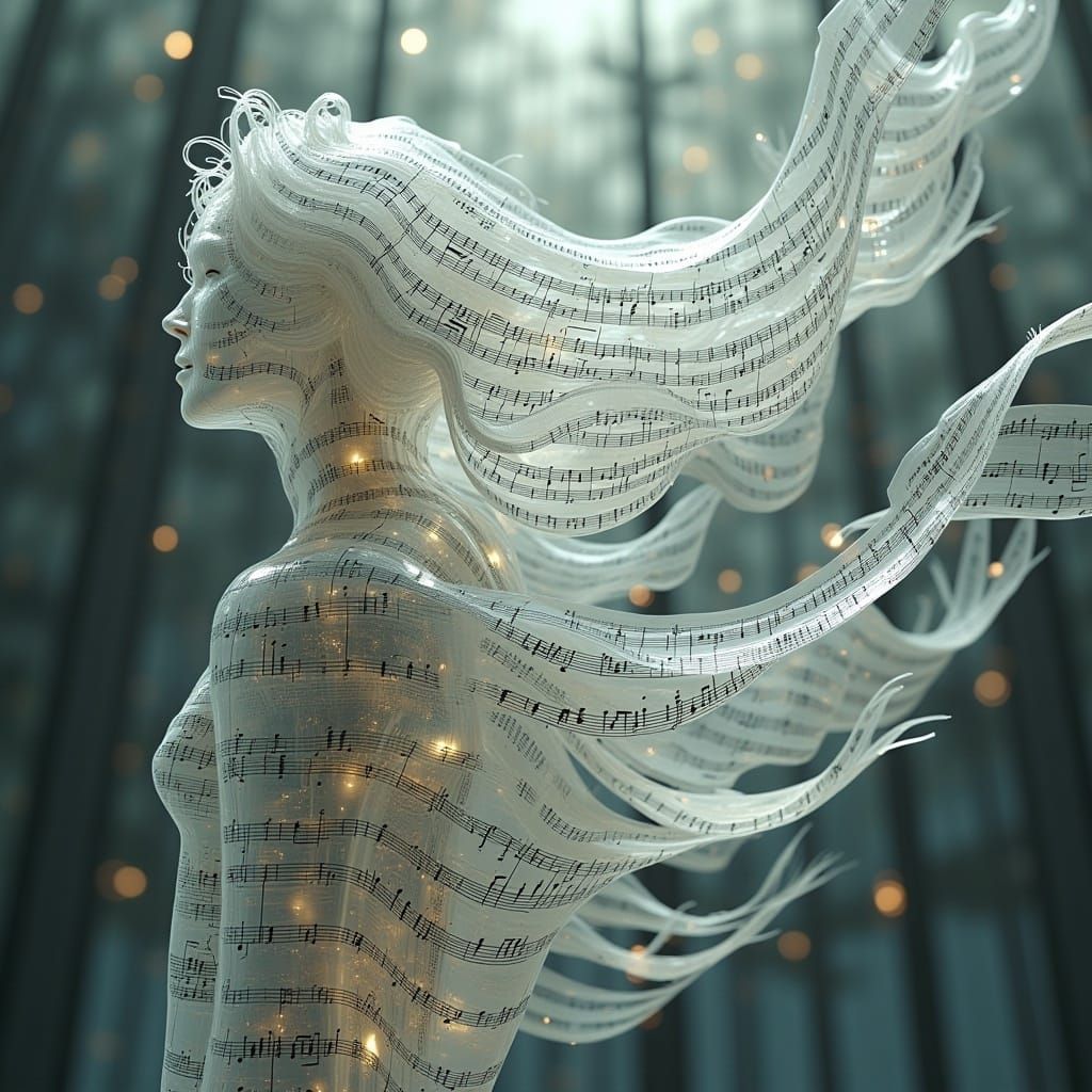 Sound Wave Man in Ornate High-Fantasy Style