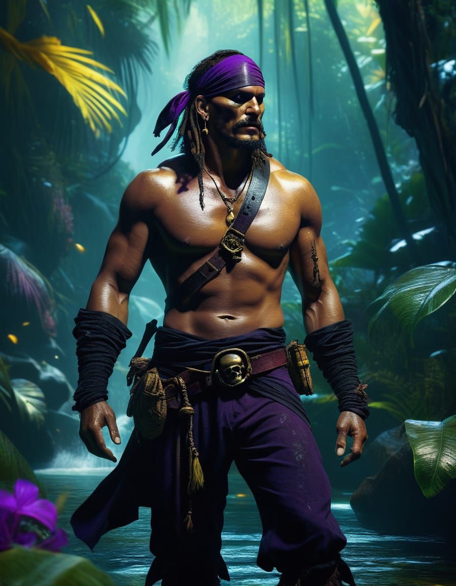 Dark Fantasy Pirate Masterpiece in Jungle Depths
