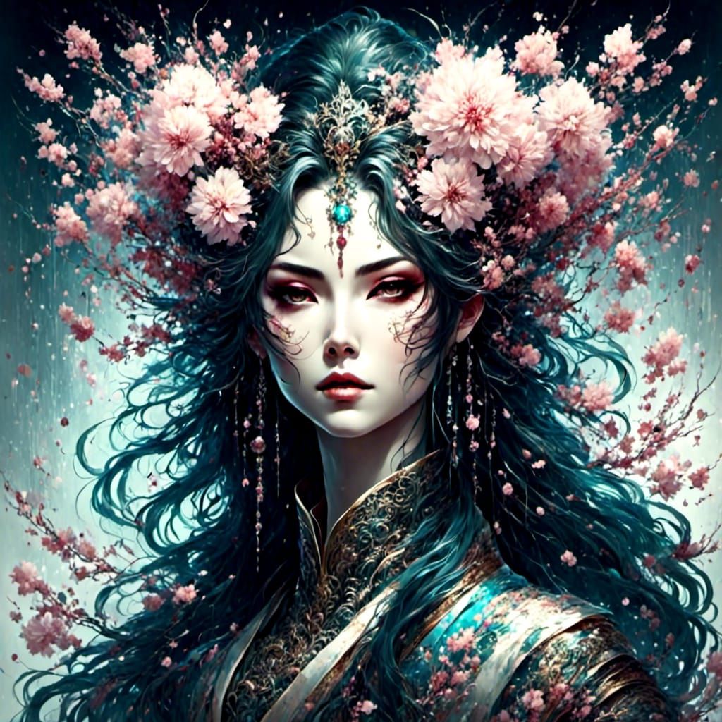 Ice Geisha with Cherry Blossoms