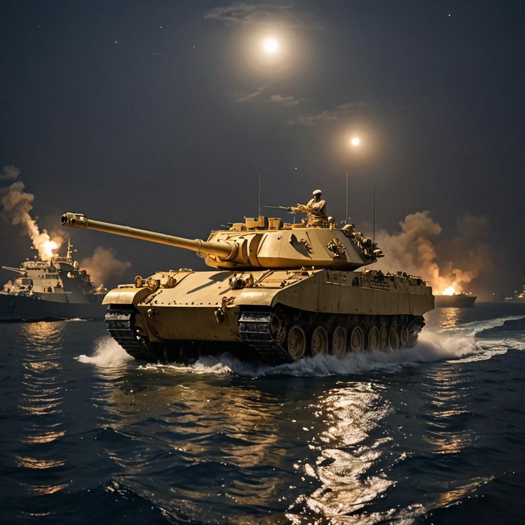 Indian Navy Tank War at Night