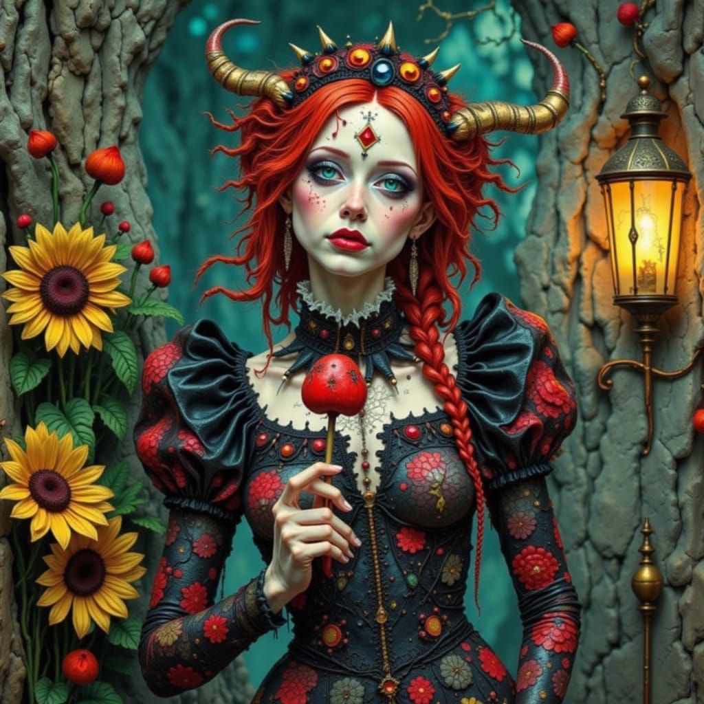 Alice in Wonderland Tea Party in Cyberpunk Style