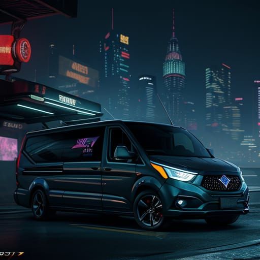 Cyberpunk Van in Night City