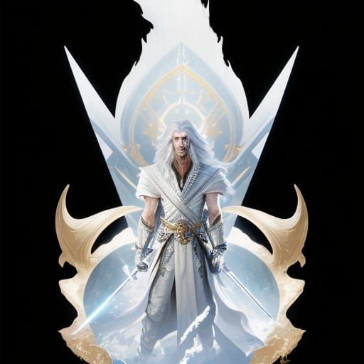 Cyberpunk Warrior in Ancient Gold Armor