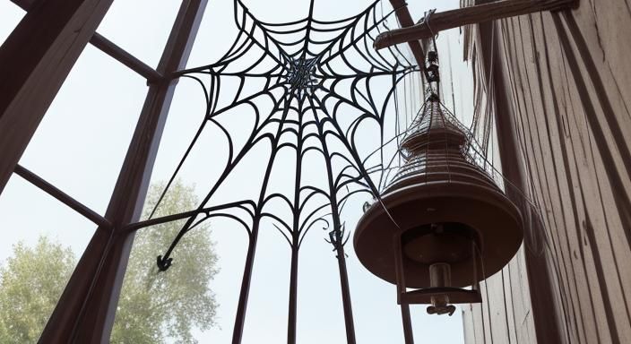 Spiderweb Encased Church Bell Image