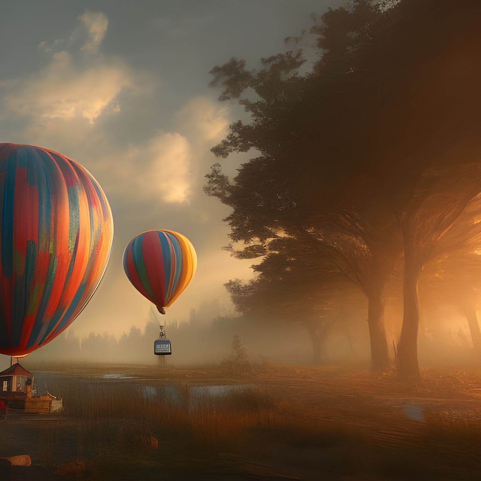 Hyperrealistic Balloon with Wood Background in 4k