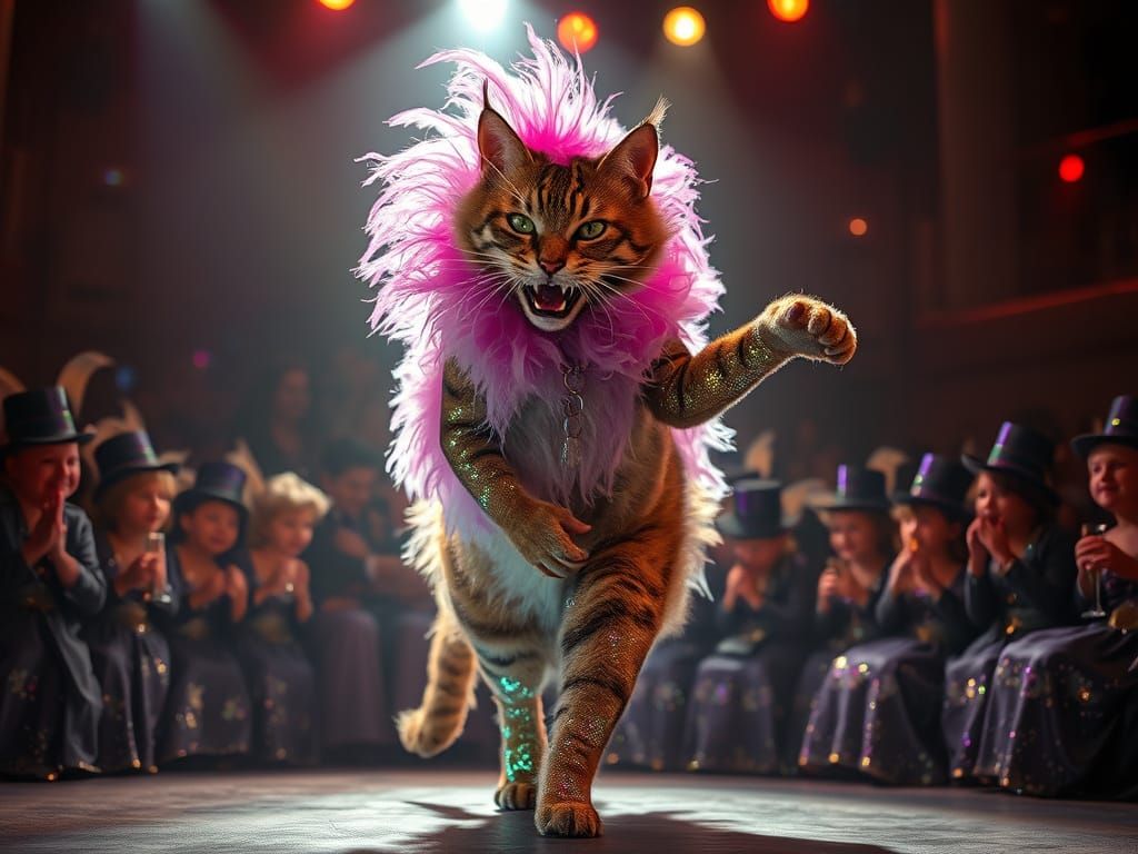 Prismatic Holographic Saber-Toothed Cat Stage Performance