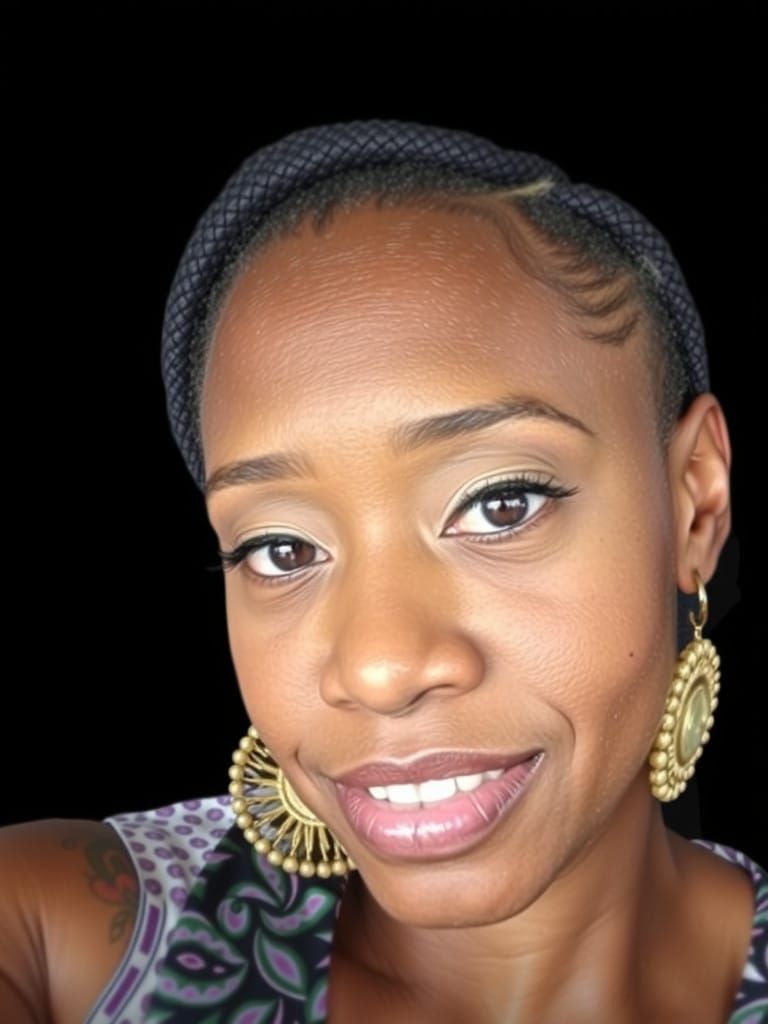 African American Woman in Vibrant Regalia