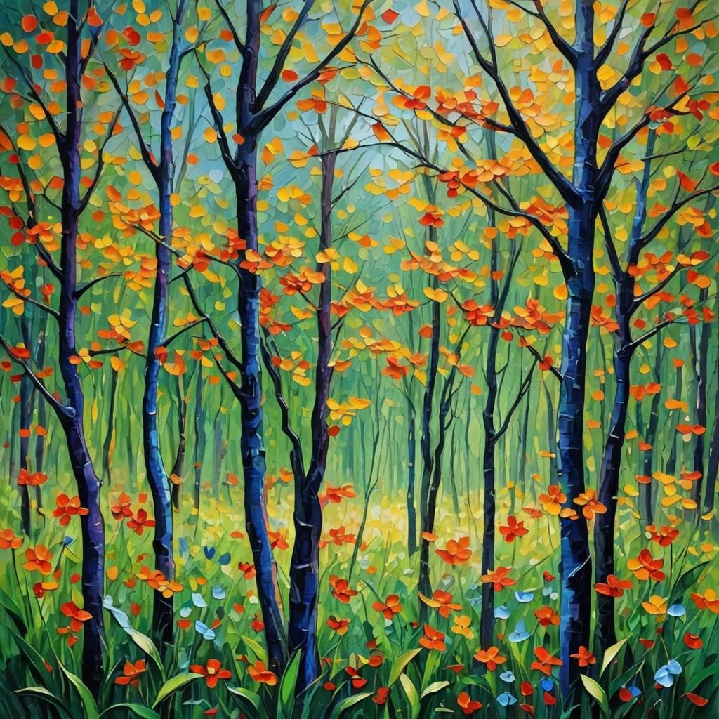 Textured Oil Painting in Neo-Impressionist Style