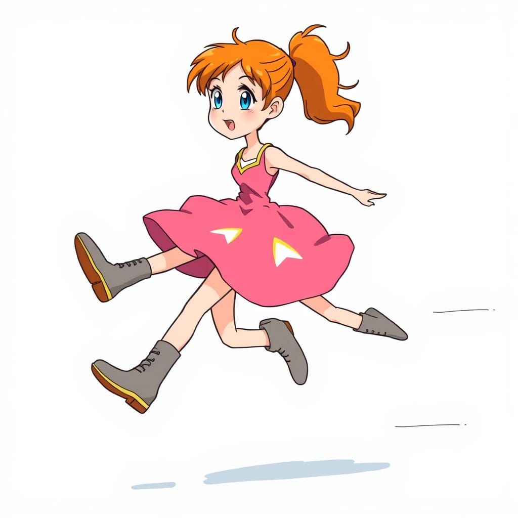 Cartoon Woman Running at Superhuman Speed