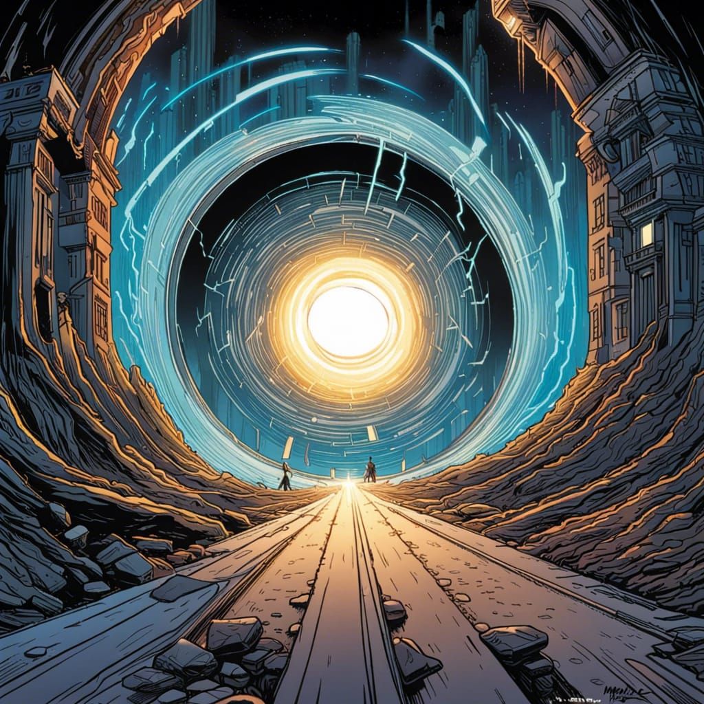 Roadside Portal in Comic Book Style