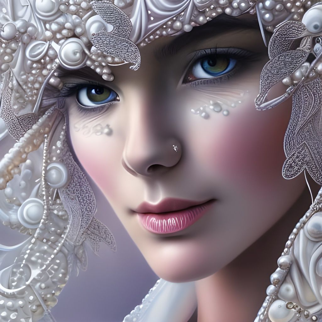 Hyperdetailed Pearlescent Filigree Design of a Criminal