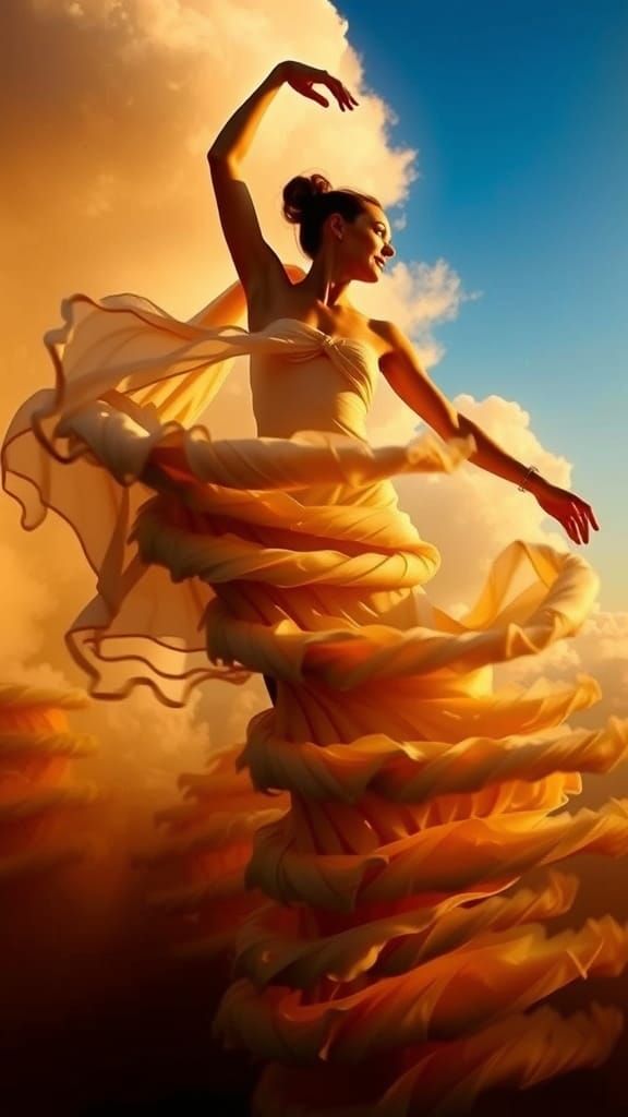 Dancing Woman Dress Turns into Tornado