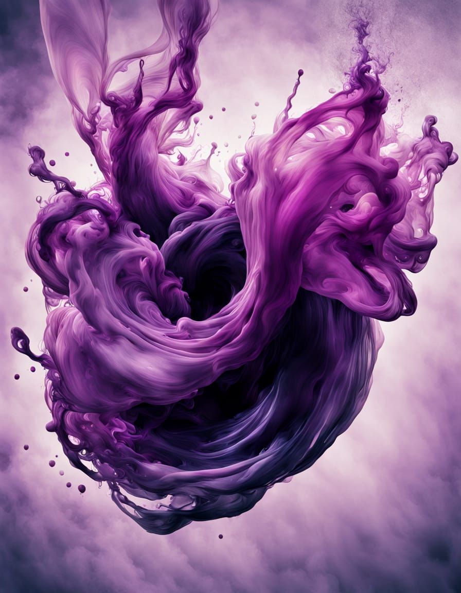 Purple Ink Maelstrom: Fluid Art Photography