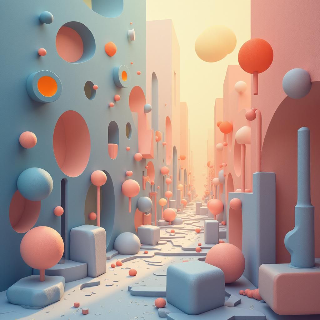 Abstract Geometry in Surrealist Style