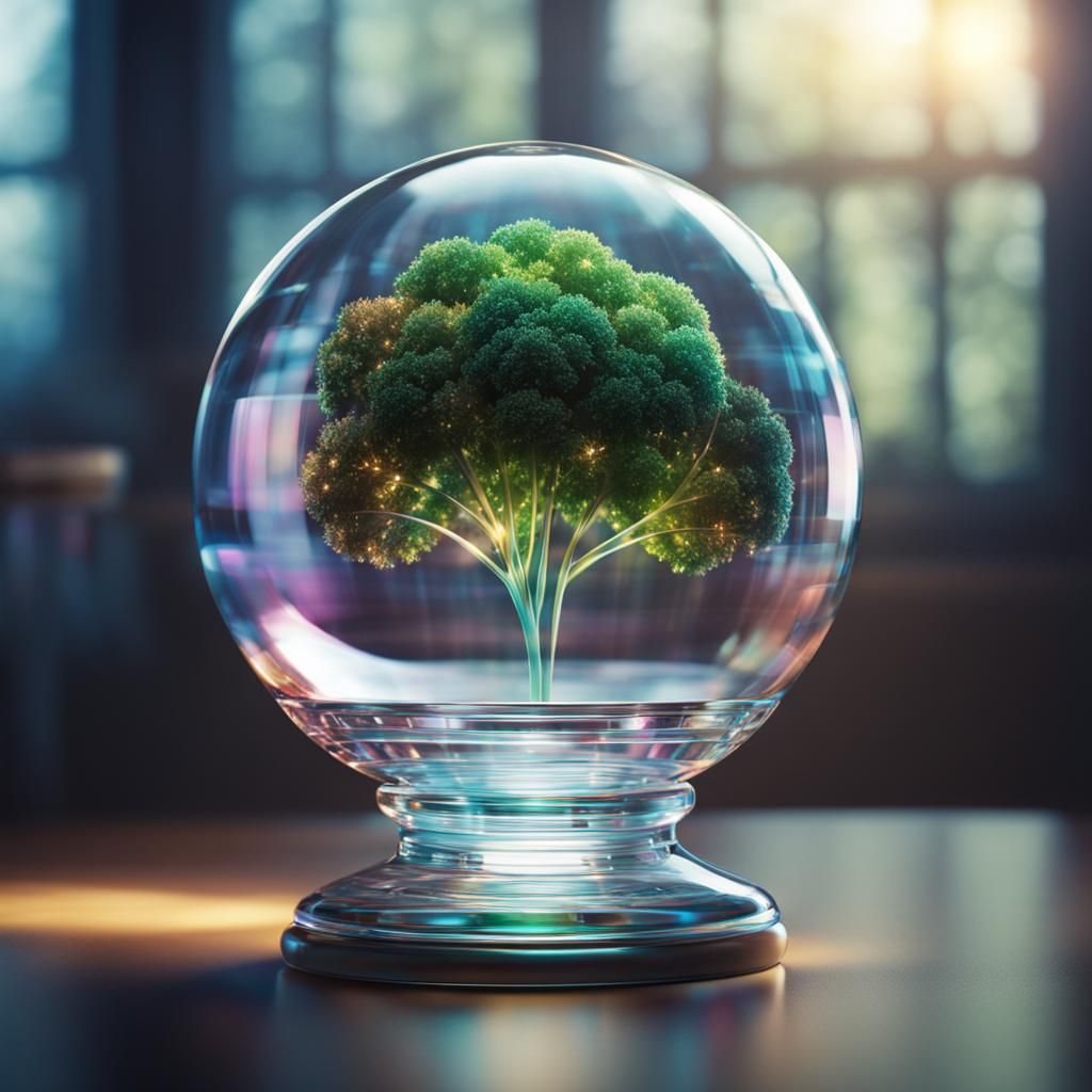 Plaid Crystal Turnip Family Scene in 3D