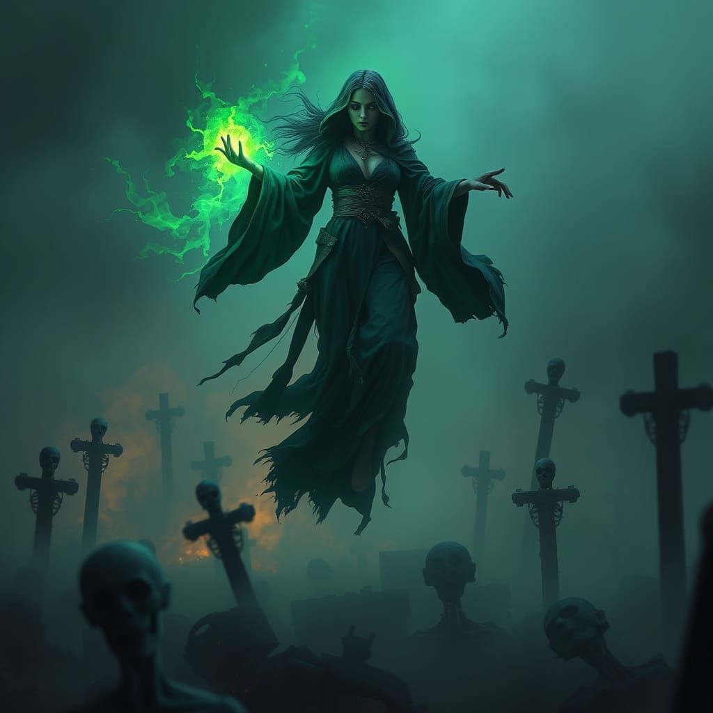 Mystical Necromancer Ascends Amidst Rising Dead