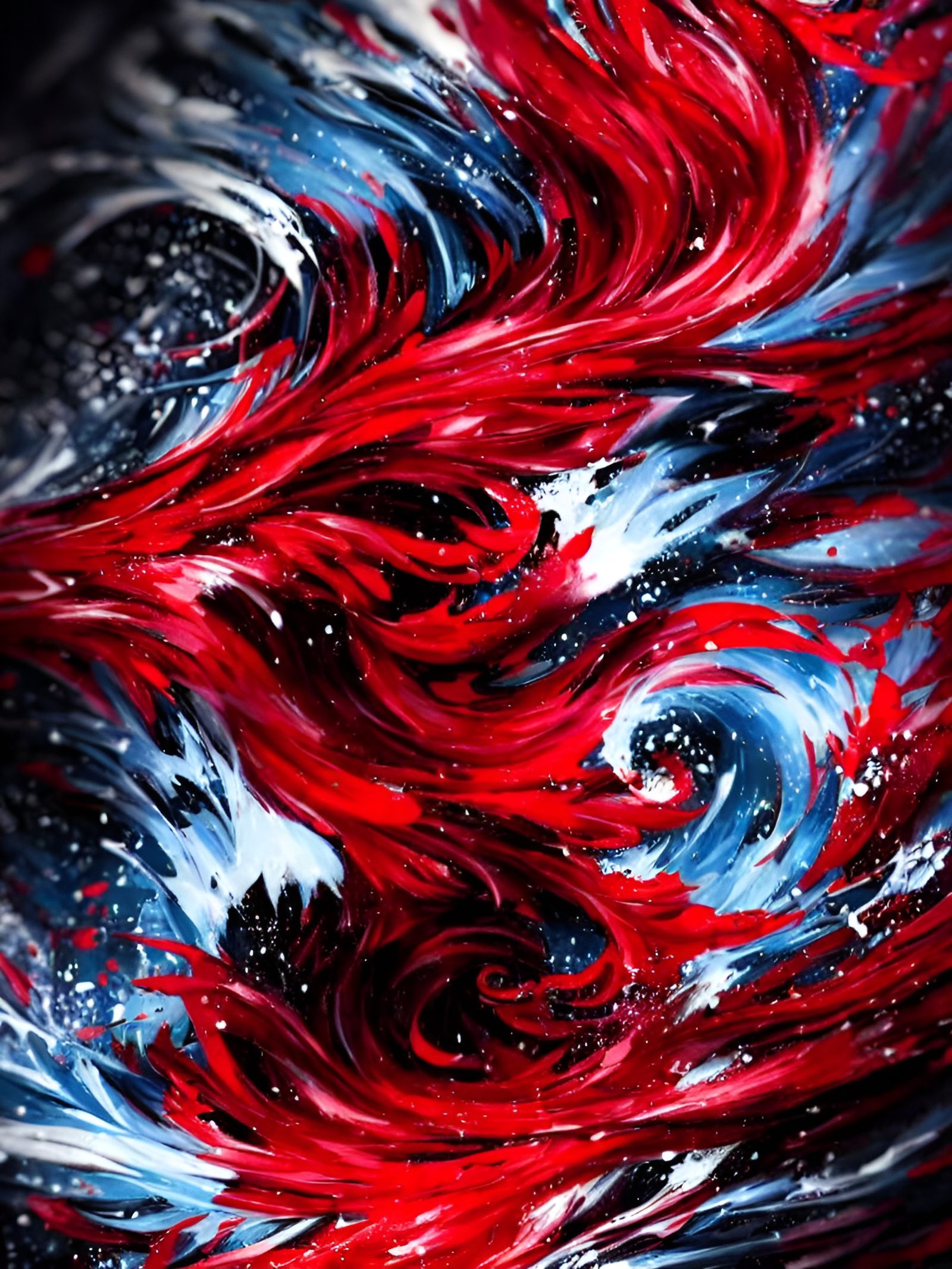 Monochrome Portrait with Red Blood Accents