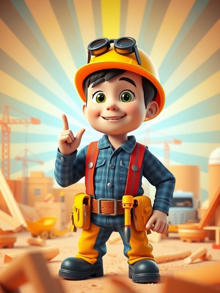 Bob the Builder at Work: Pixar-Style 3D Rendering