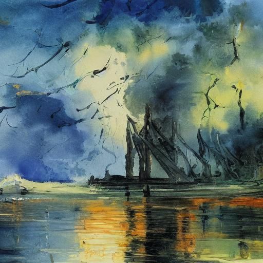 Impressionist Gouache Painting of a Sleepy Person