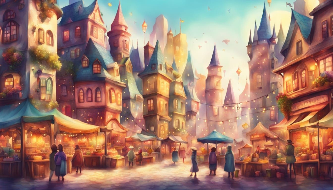 Enchanting Miniature City in Fantasy Illustration