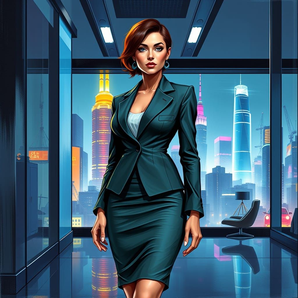 Confident Futuristic Business Leader