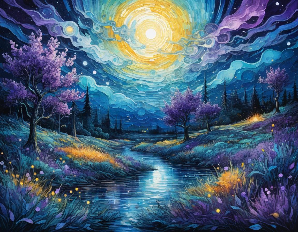 Ethereal Scientist Portrait in Abstract Watercolor Style