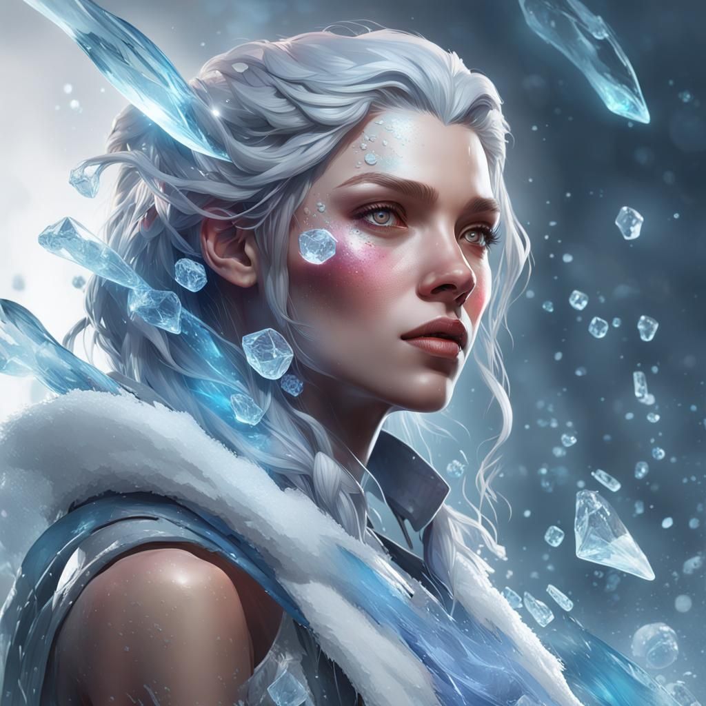 Icy Portrait Concept Art in Hyperdetailed Style