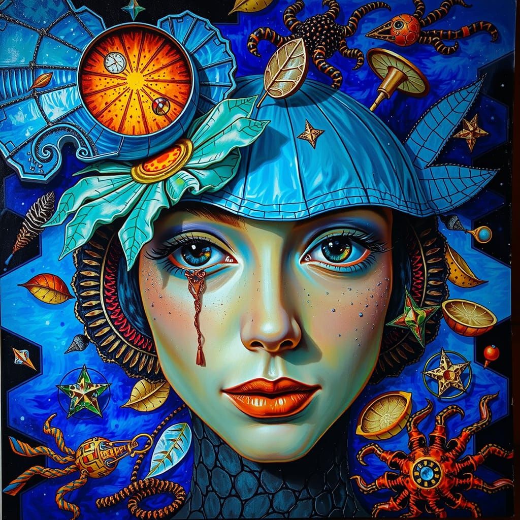 Eccentric Geometric Hyperrealism in Vibrant Prism Colors