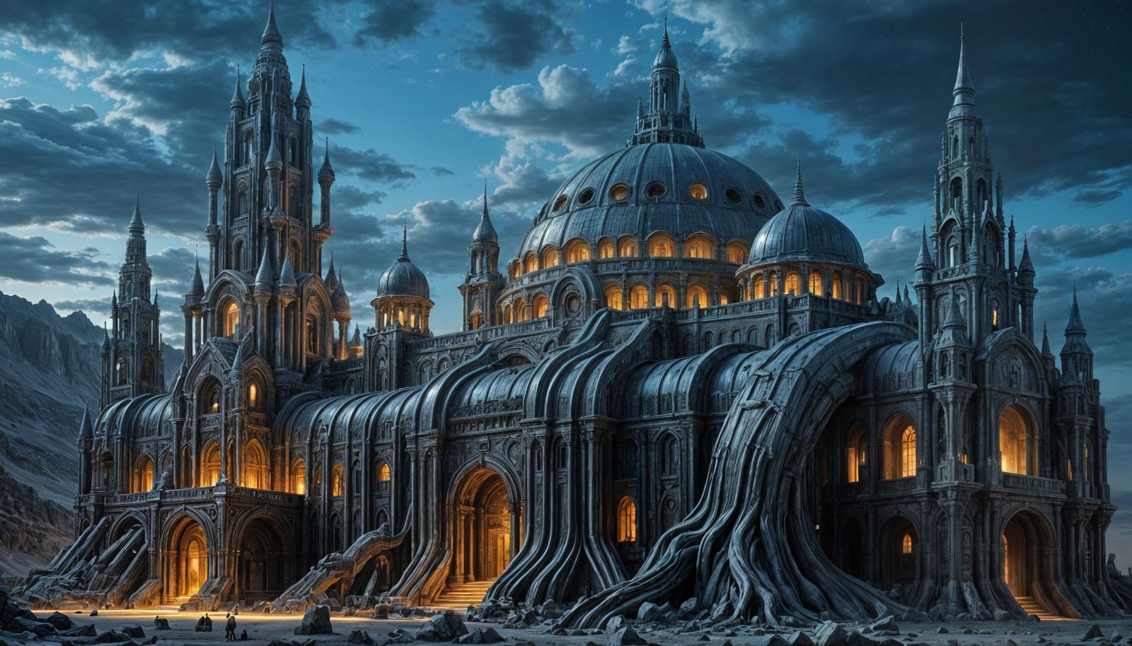 Surreal, Sinister, Monumental Temple Complex in a Desert Can...