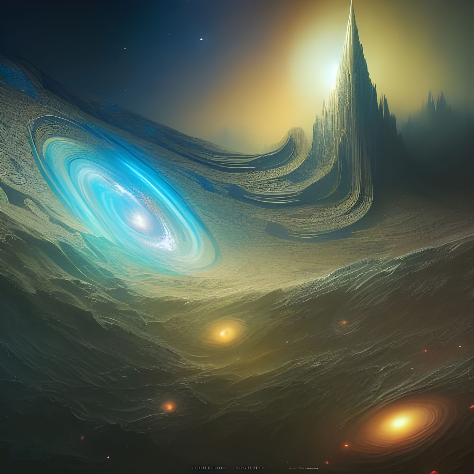 Galactic Starscape Fantasy Art in Dark Tones