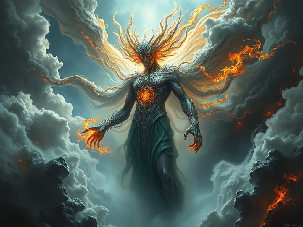 Surreal Scene of an Ethereal Elemental Being