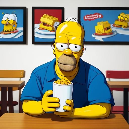 Homer Simpson Cannibalism: Cartoon Character Eating Himself