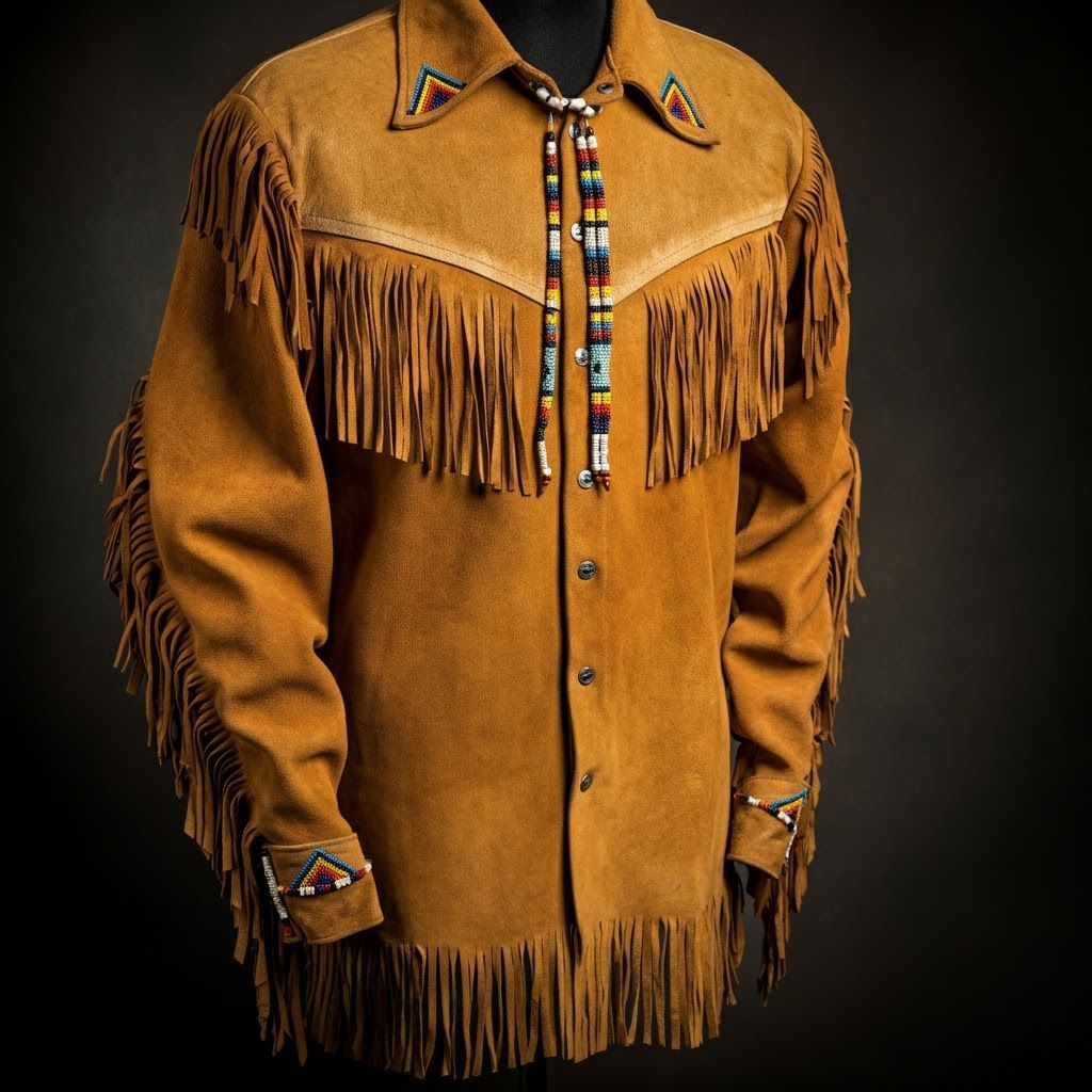 Beaded Buckskin Shirt with Fringe, Professional Photo