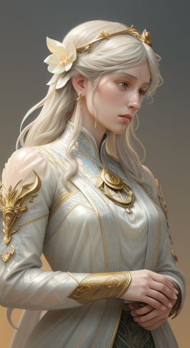 Delicate Porcelain Goddess in Golden Hour