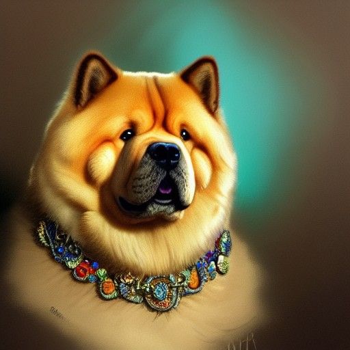 Chow Chow Mage Portrait in Hyperdetailed Digital Art