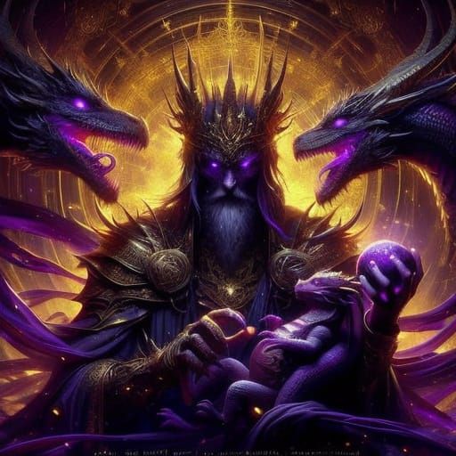 Dark King Reigns Over Ruins in Greg Ru-Style Fantasy Art