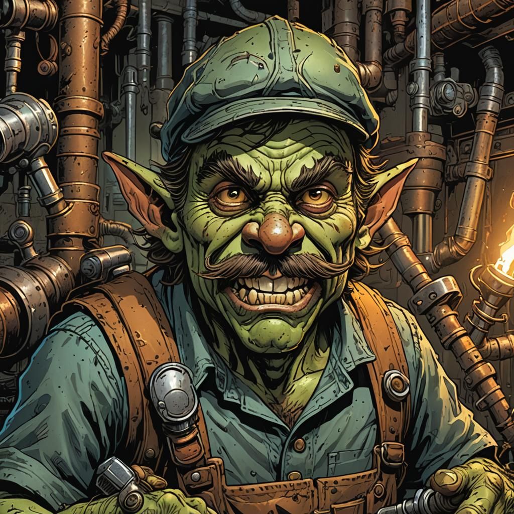 Goblin Plumber Comic Book Art