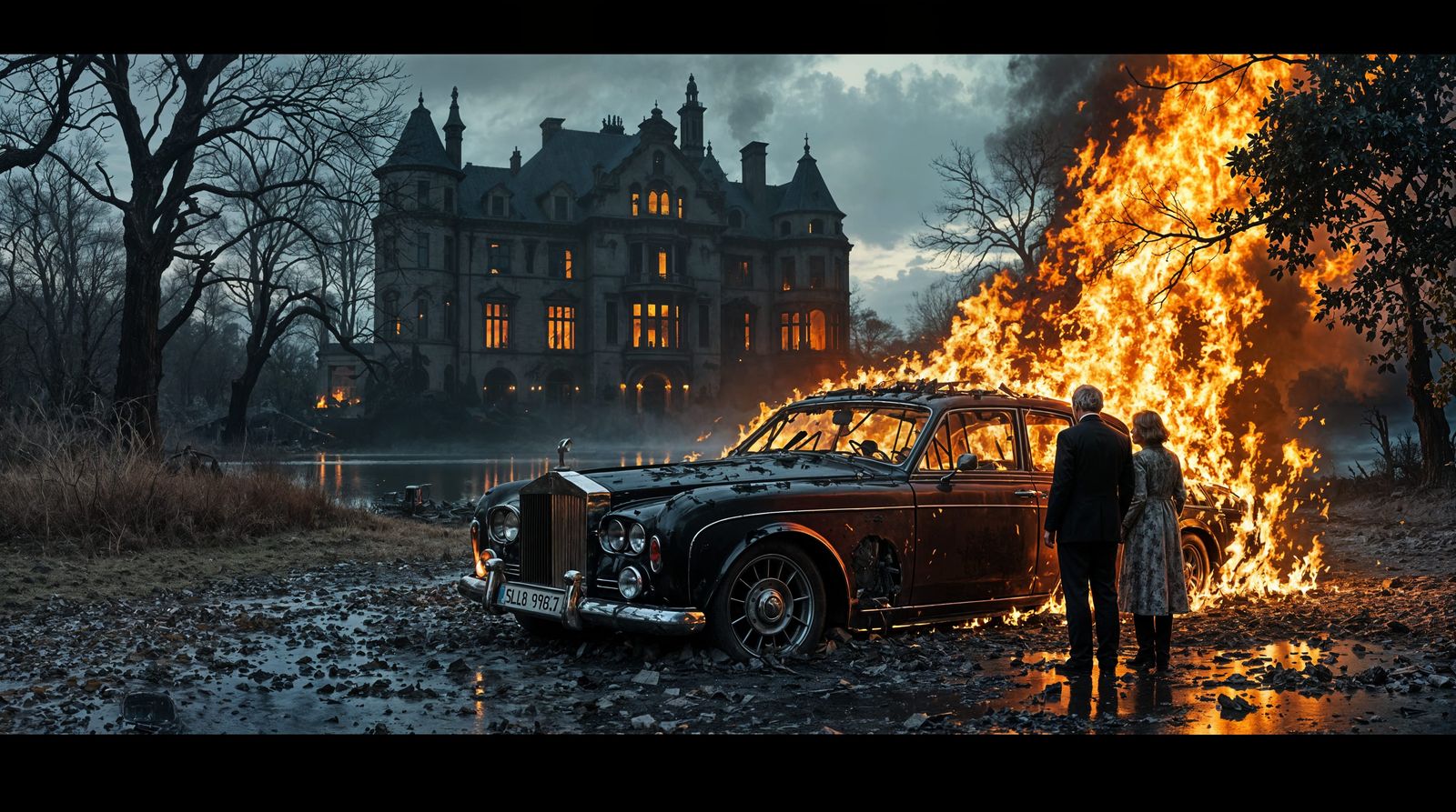 Abandoned Lakeside Mansion in Ruin