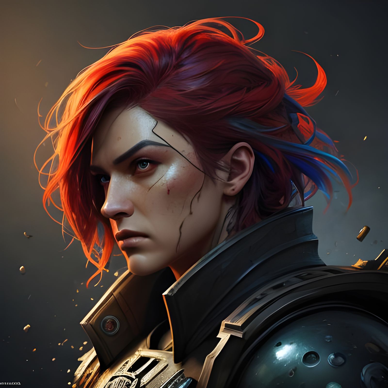 Dramatic Portrait in Splash Art Style