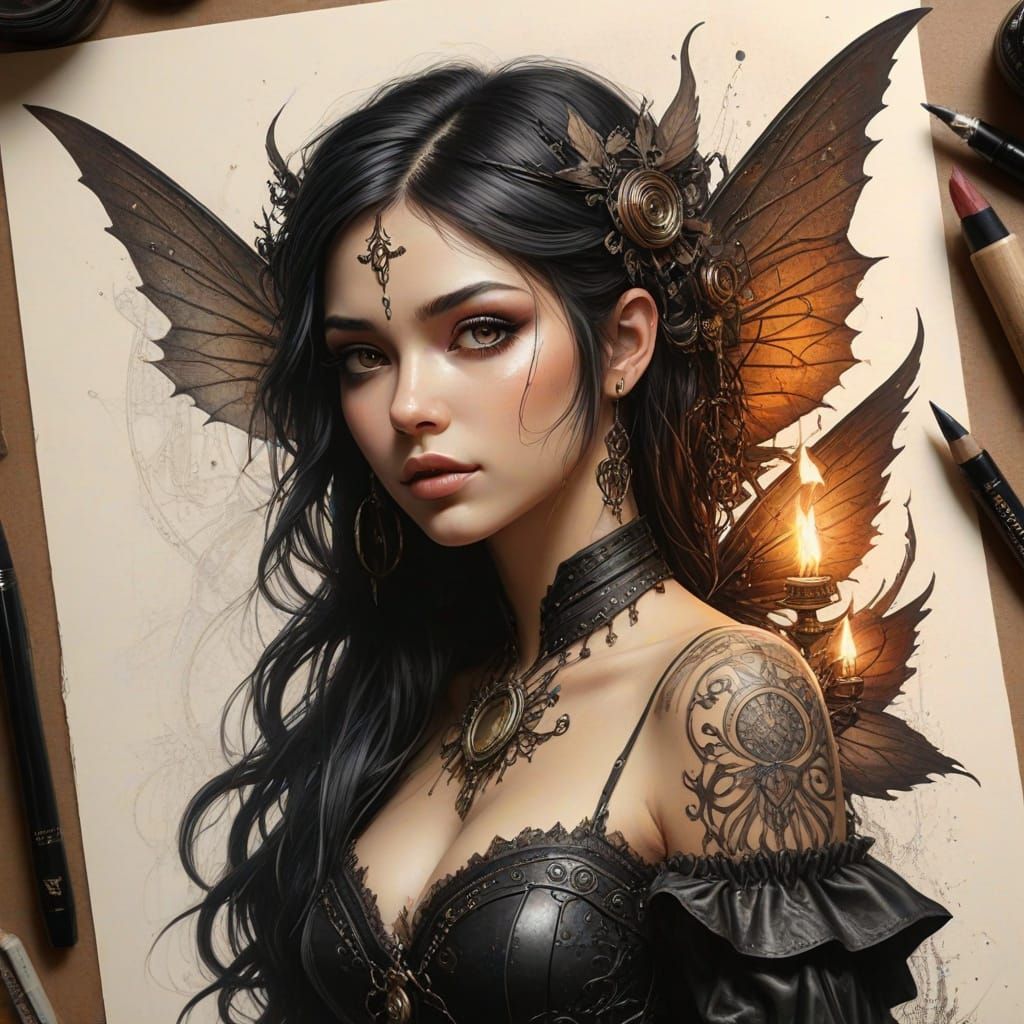 Gothic Steampunk fairy