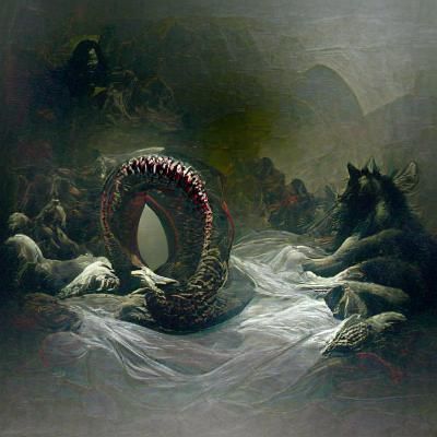 Ashen Ouroboros: A Horror Illustration