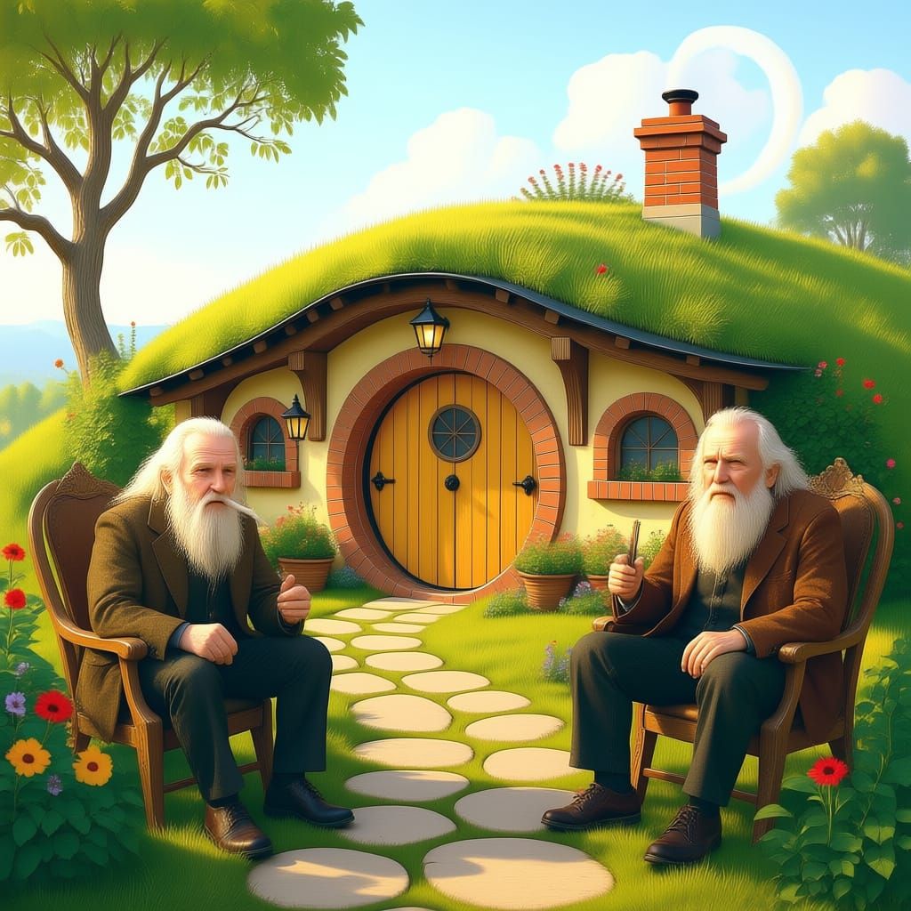 Cozy Hobbit Hole in Golden Afternoon Light