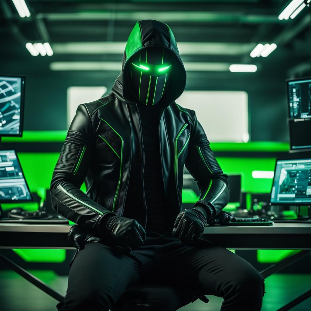 Incognito Cyber Hacker in a Cyberpunk Environment