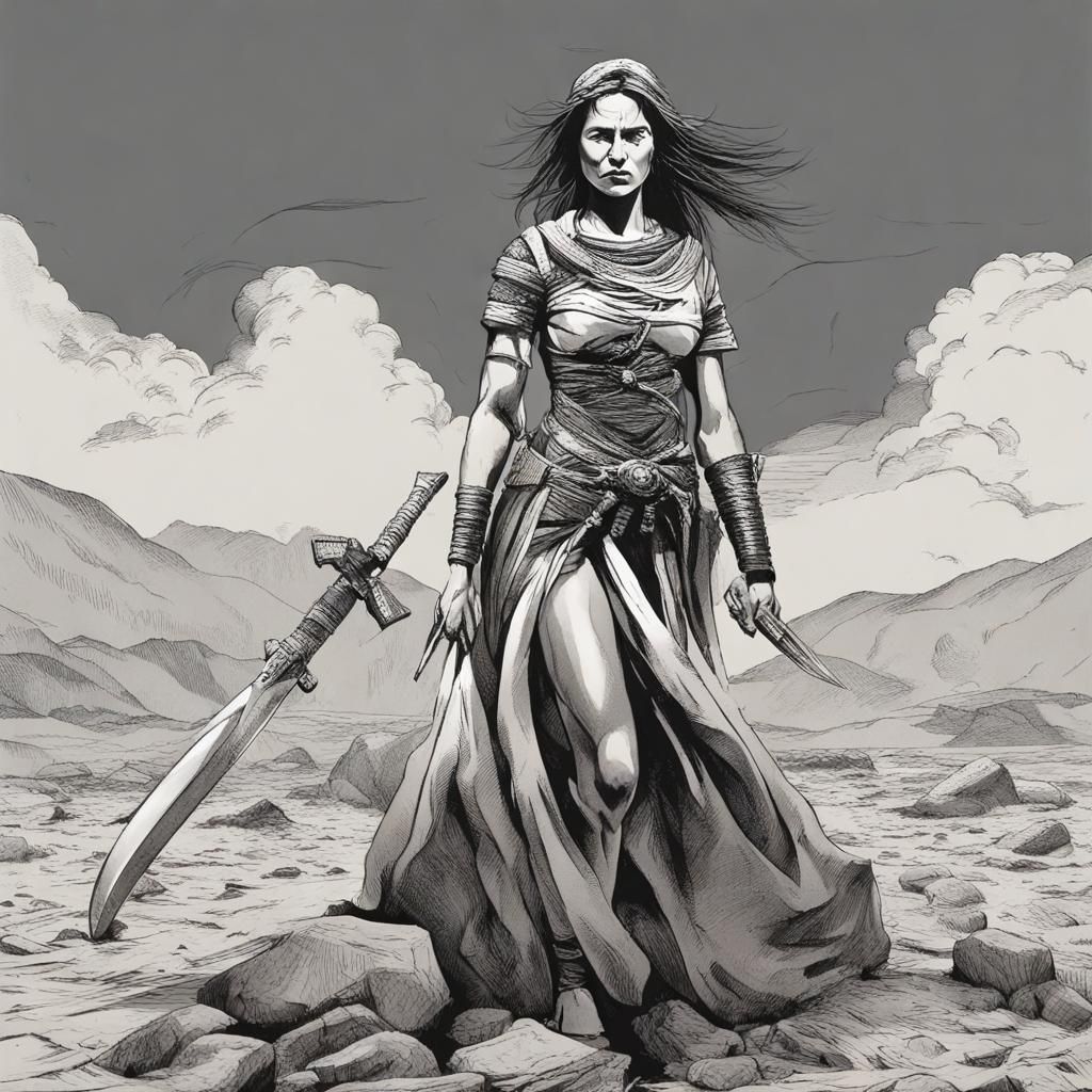 Strong Woman Warrior Ready for Battle