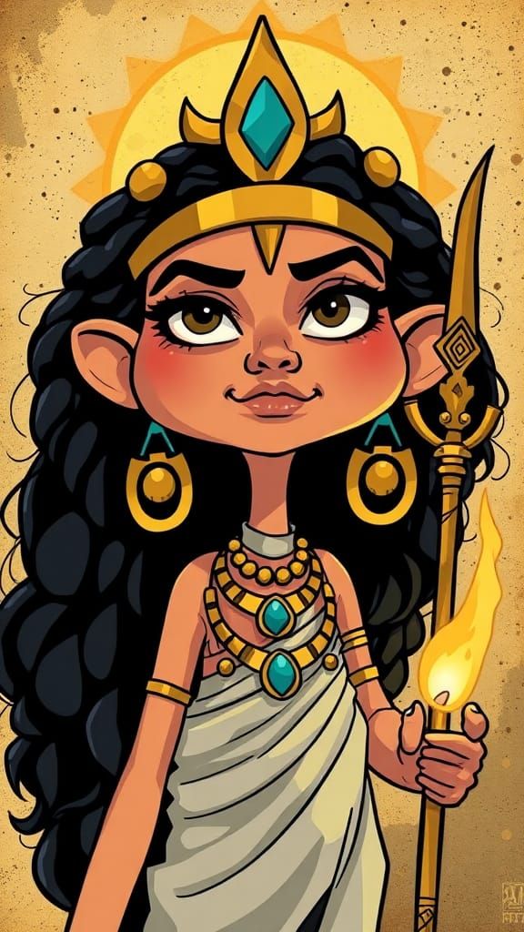 Cartoon Isis Goddess of magic
