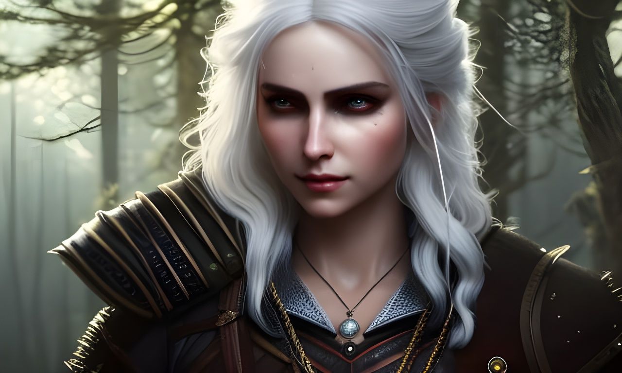 Ciri in Mysterious Forest, Digital Art