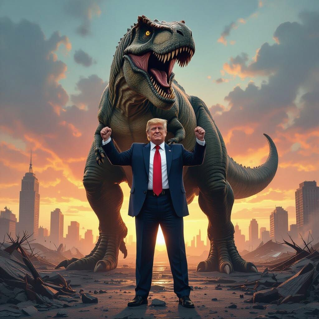 Trump and T-Rex Conquer Dystopian World