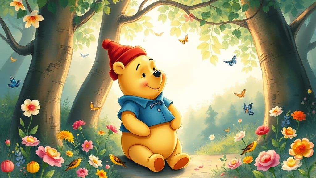 Whimsical Christening Scene in the Hundred Acre Wood